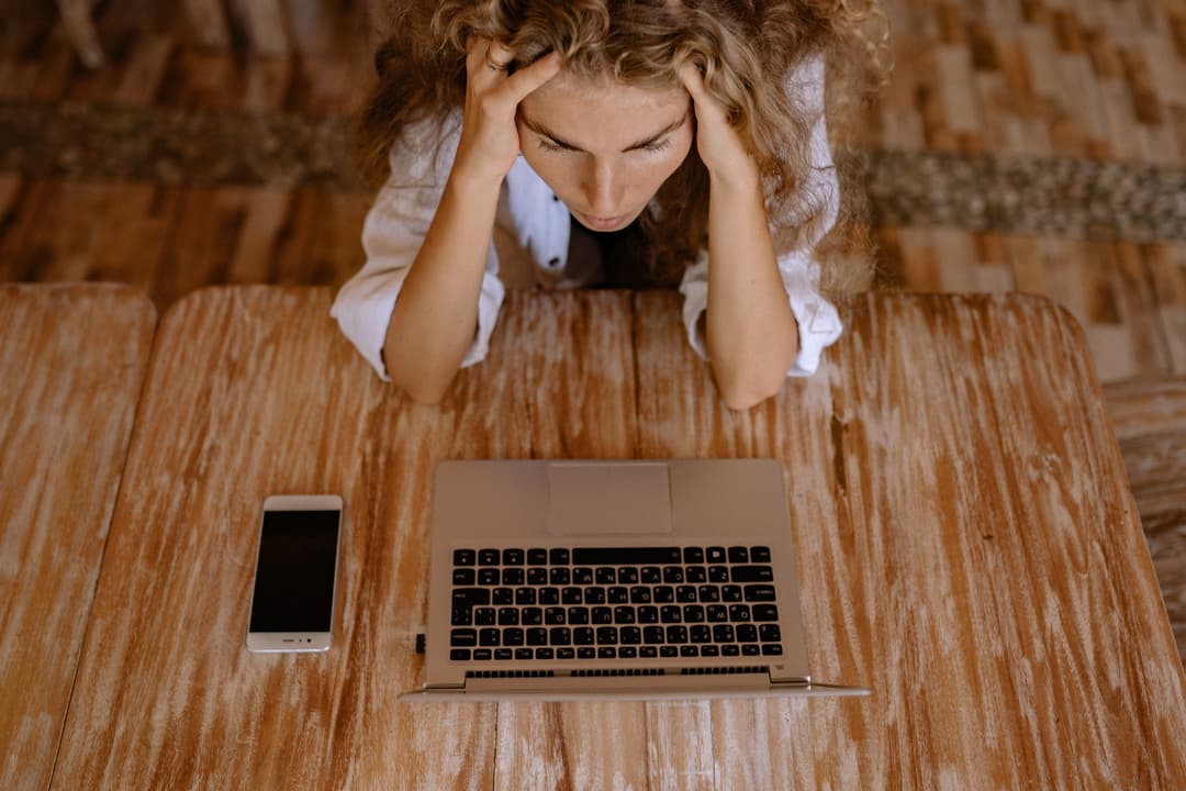 A woman working on a computer