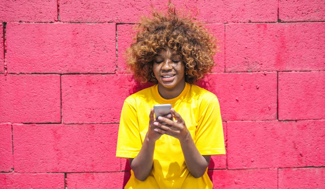 A woman on her mobile phone