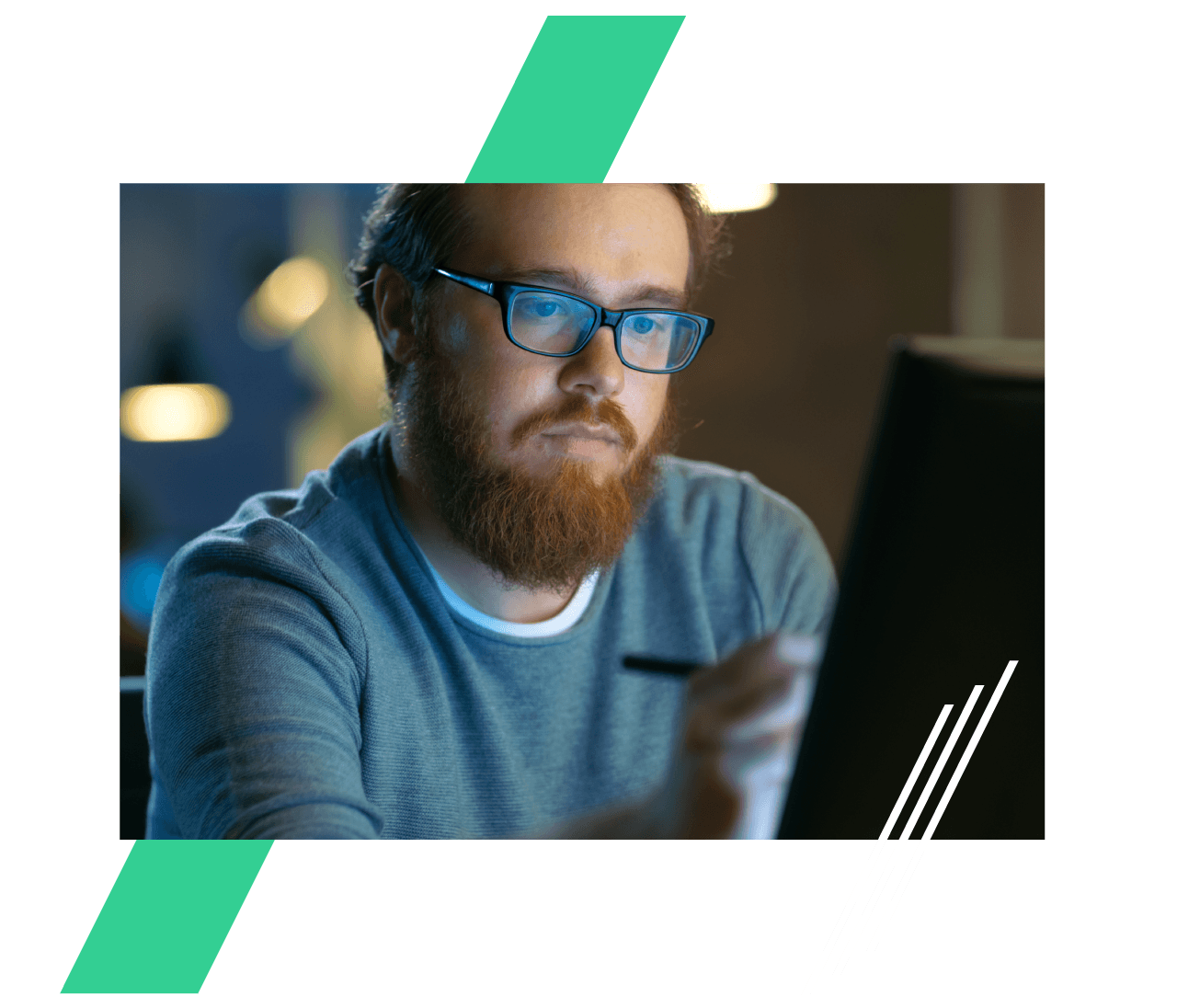 A man working on his tablet