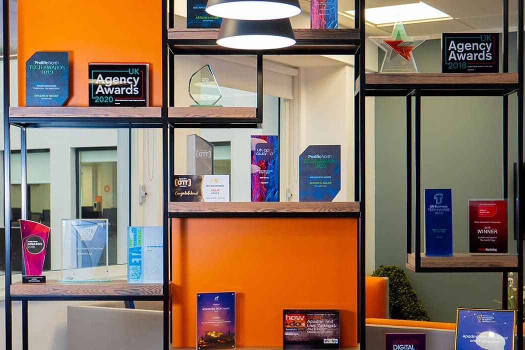 Apadmi awards on shelves