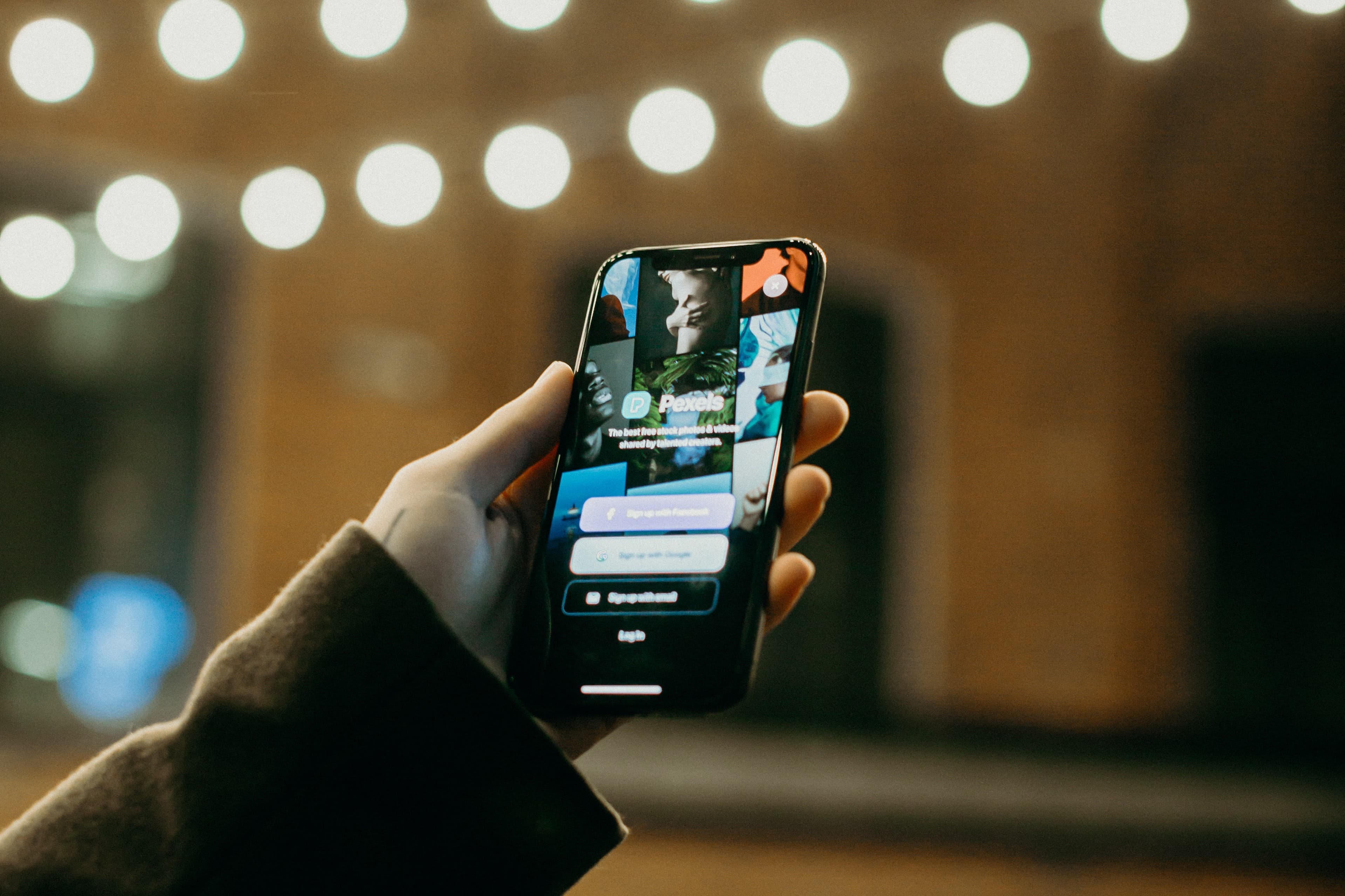 A person holding a phone