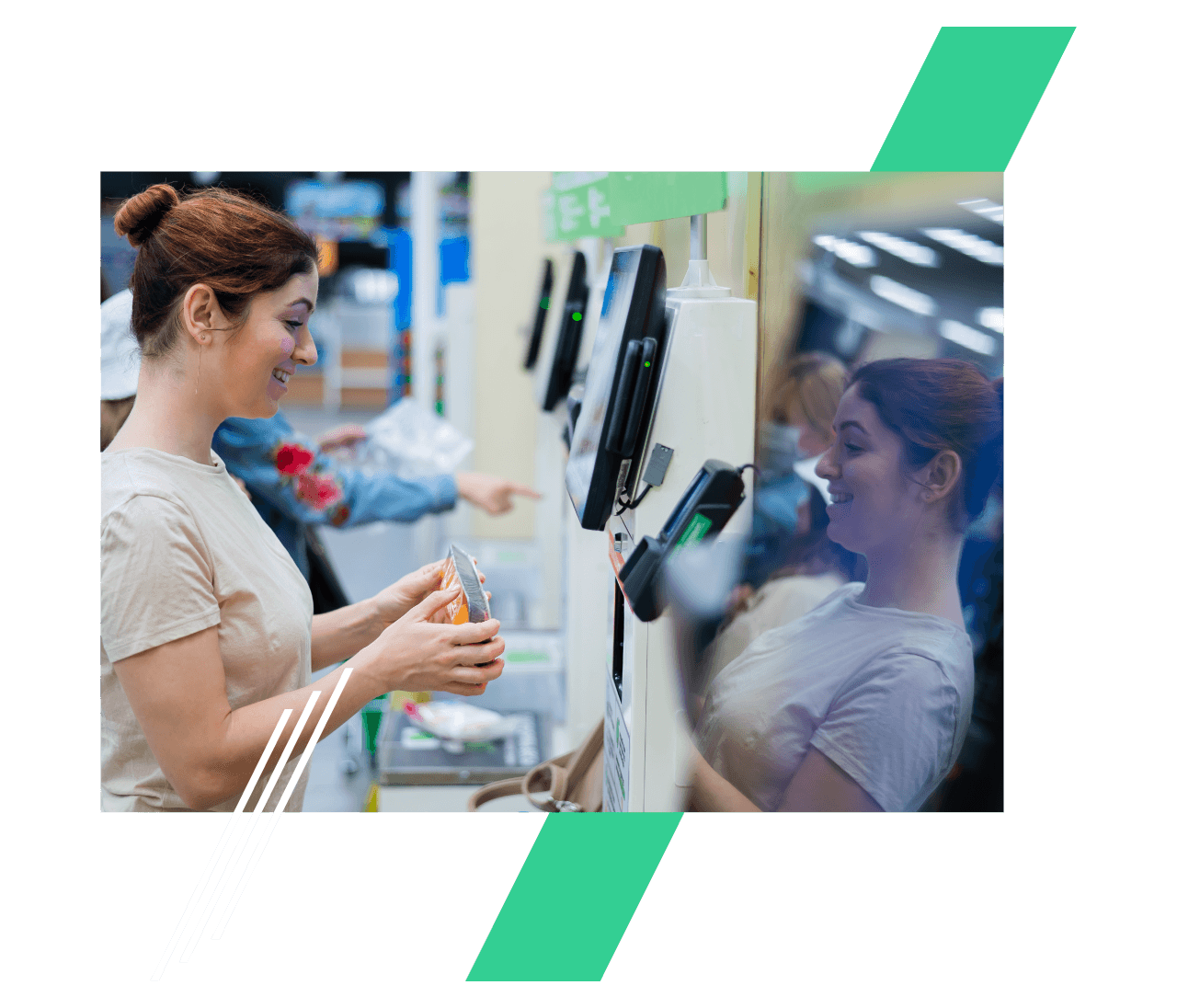 A woman shopping in a supermarket