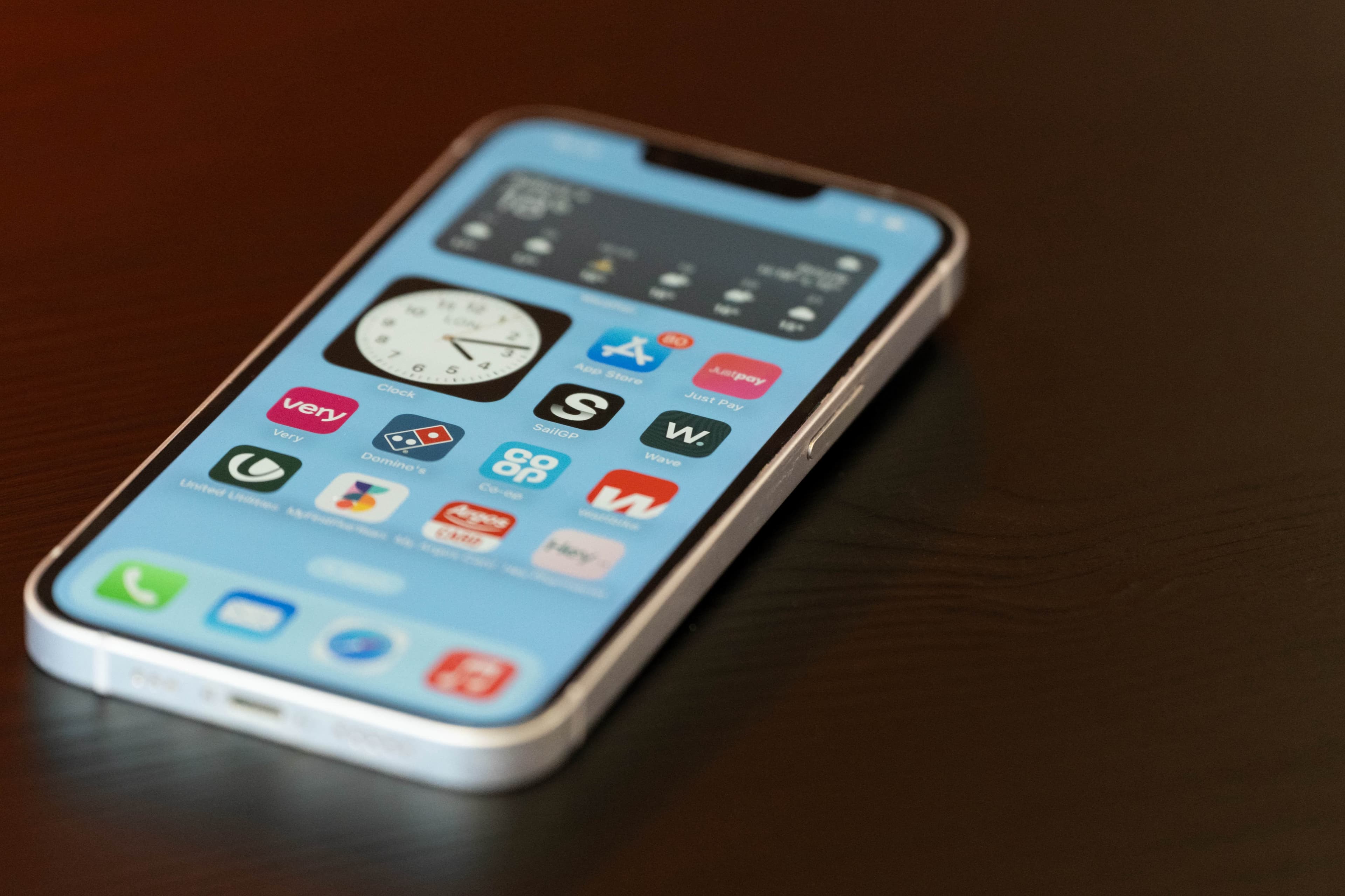 iPhone on table image