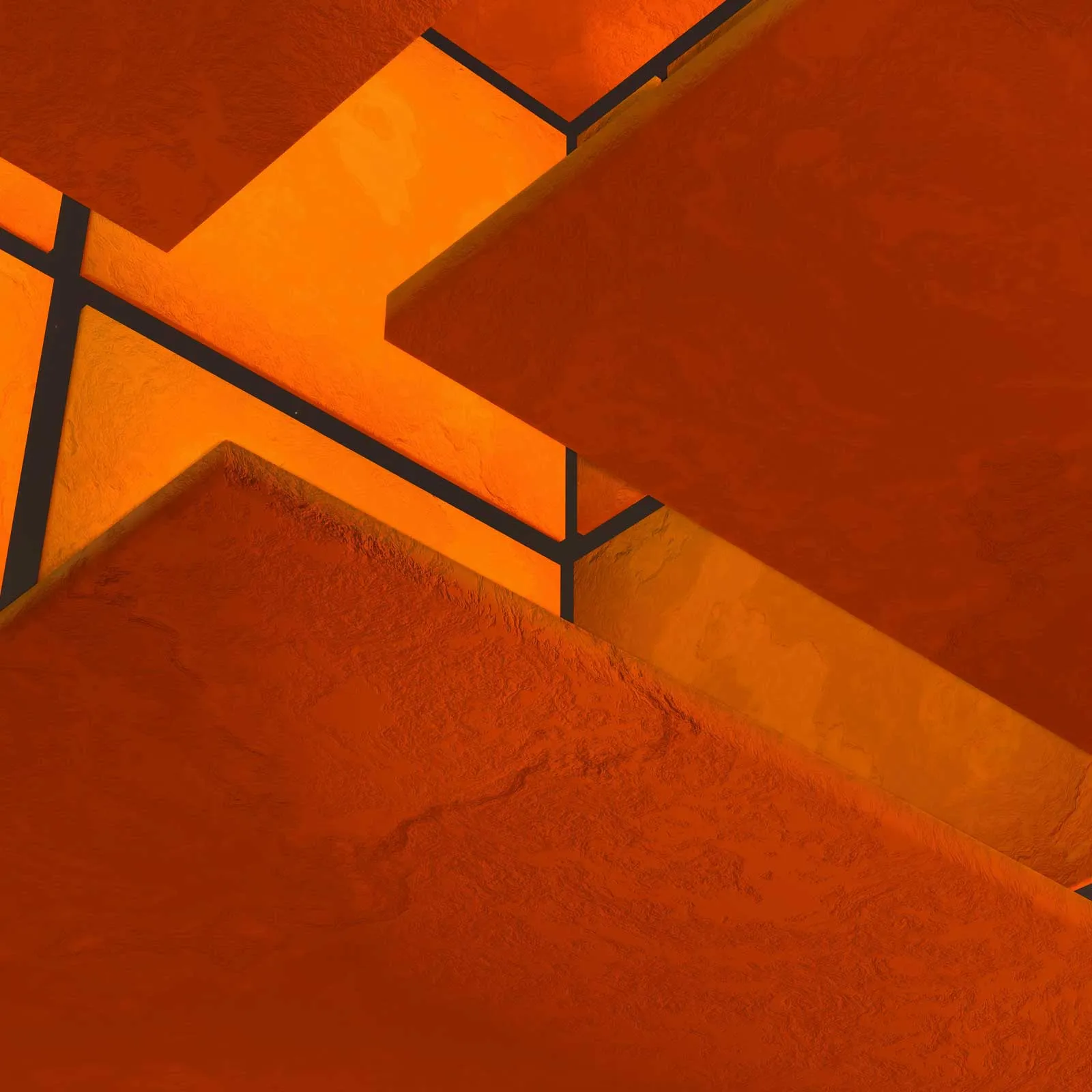 Abstract close up of orange tiles.